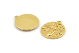 Gold Bee Charm, 2 Gold Plated Brass Bee Charms With 1 Loop, Pendants, Findings (19x17x2mm) N1195
