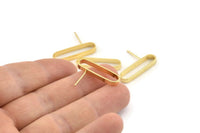 Altın Oval Küpe, 4 Altın Kaplama Pirinç Oval Küpe (25x3x7mm) D1561