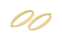 Altın Oval Charm, 1 Halkalı 2 Altın Kaplama Pirinç Oval Charm, Kolye Uçları, Küpeler, Bulgular (39x18x1mm) D1576
