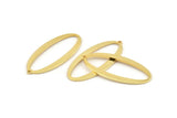 Altın Oval Charm, 1 Halkalı 2 Altın Kaplama Pirinç Oval Charm, Kolye Uçları, Küpeler, Bulgular (39x18x1mm) D1576