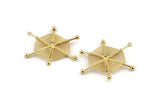 Gold Spider Web Charm, Handmade Gold Plated Brass Spider Web Chams With 1 Loop, Handmade Findings (35x29mm) Q0969