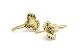 Gold Leaf Earring, 2 Gold Plated Brass Leaf Stud Earrings, Findings (19x16x0.80mm) N1230 Q0550