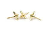 Gold Fly Earring, 4 Gold Plated Brass Fly Stud Earrings, Findings (17x9x0.70mm) N1194