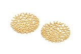 Gold Ivy Charm, 2 Gold Plated Brass Ivy Charms, Findings (31x0.60mm) D1347