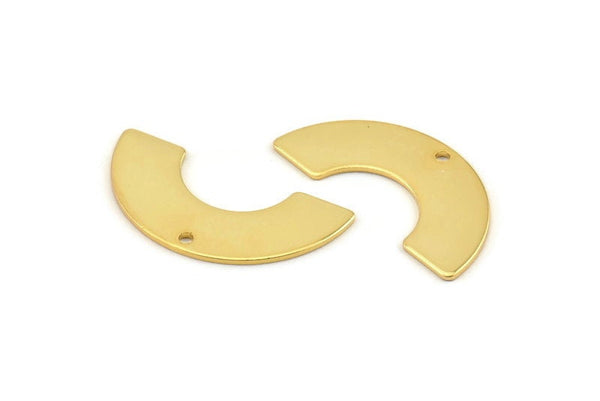 Gold Geometric Charm, 4 Gold Plated Brass U Shaped Pendants With 1 Hole, Charms, Findings (30x15x8x0.8mm) BS 1810