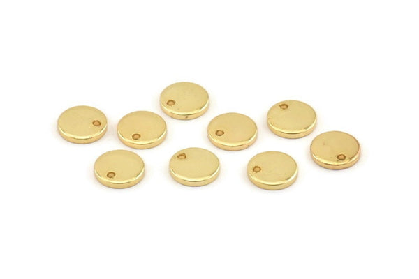 Gold Cabochon Tag, 6 Gold Plated Brass Cabochon Tags, Stamping Tags (10x1.5mm) Y187