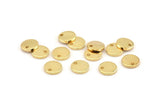 Gold Cabochon Tag, 6 Gold Plated Brass Cabochon Tags, Stamping Tags (10x1.5mm) Y187
