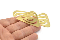 Gold Triangle Charm, 4 Gold Plated Brass Geometric Charms With 1 Hole, Findings (47x34x0.30mm) D1689