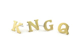 Stud Letter Earring, 8 Raw Brass Letter Alphabets, Uppercase, Letter Initial Blank For Personalized Earrings, Customize Letters