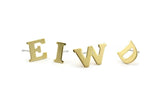 Stud Letter Earring, 8 Raw Brass Letter Alphabets, Uppercase, Letter Initial Blank For Personalized Earrings, Customize Letters