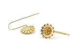 Gold Flower Earring, 2 Gold Plated Brass Flower Stud Earrings, Findings (16x0.70mm) N1199