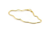 Gold Cloud Pendant, 2 Gold Plated Brass Cloud Wire Pendants With 1 Loop (51x30x1mm) E375