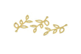 Brass Leaf Charm, 24 Raw Brass Leaf Charms With 1 Loop, Findings (35x19x0.50mm) A1386