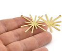 Gold Boom Charm, 2 Gold Plated Brass Boom Charms With 1 Loop (40x38x1mm) D1572