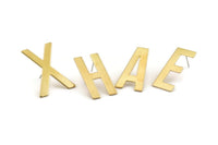 Stud Letter Earring, 8 Raw Brass Letter Alphabets, Uppercase, Letter Initial Blank For Personalized Earrings, Customize Letters