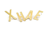 Stud Letter Earring, 8 Raw Brass Letter Alphabets, Uppercase, Letter Initial Blank For Personalized Earrings, Customize Letters