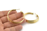 Gold Wire Earring, 2 Gold Plated Brass Wire Stud Earrings (45mm) D1639