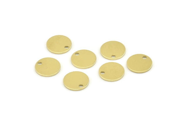 Brass Cabochon Tag, 50 Raw Brass Cabochon Tags With 1 Hole, Stamping Tags (10x0.80mm) M044