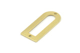 D Shape Charm - 12 Raw Brass D Shape Connectors With 2 Holes, Pendants (30x13x0.80mm) M071
