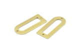 D Shape Charm - 12 Raw Brass D Shape Connectors With 2 Holes, Pendants (30x13x0.80mm) M071