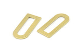 D Shape Charm - 12 Raw Brass D Shape Connectors, Blanks (30x13x0.80mm) M070