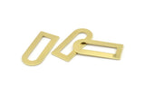 D Shape Charm - 12 Raw Brass D Shape Connectors, Blanks (30x13x0.80mm) M070