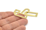 D Shape Charm - 12 Raw Brass D Shape Connectors, Blanks (30x13x0.80mm) M070