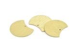 Brass Moon Charm, 6 Textured Raw Brass Moon Charms With 1 Hole, Stamping Blanks (28x21x0.80mm) M063