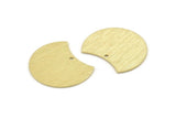 Brass Moon Charm, 6 Textured Raw Brass Moon Charms With 1 Hole, Stamping Blanks (28x21x0.80mm) M063