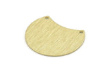 Brass Moon Charm, 6 Textured Raw Brass Moon Charms With 2 Holes, Stamping Blanks (28x21x0.80mm) M067