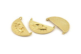 Gold Eye Charm, Gold Plated Brass Eye Charms With 2 Loops, Pendants, Earrings (29x14x1.2mm) N1243