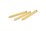 Altın Kolye Çubuğu, 6 Altın Kaplama Pirinç Çubuk Tılsımı, 1 Delikli Kolye Çubukları, Kolye Uçları (2x30mm) D1510