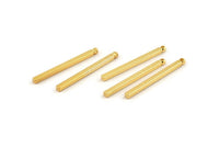 Altın Kolye Çubuğu, 6 Altın Kaplama Pirinç Çubuk Tılsımı, 1 Delikli Kolye Çubukları, Kolye Uçları (2x30mm) D1510