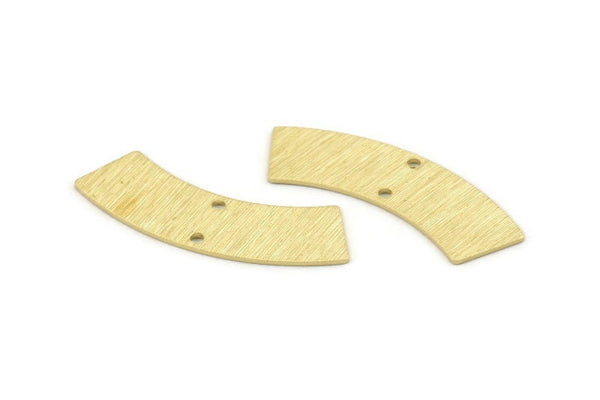 Brass Rectangle Blank 10 Textured Raw Brass Rectangle Connectors With 2 Holes, Stamping Blanks (37x10x0.80mm) M098