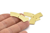 Brass Rectangle Blank 10 Textured Raw Brass Rectangle Connectors With 2 Holes, Stamping Blanks (37x10x0.80mm) M098