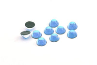 Mavi Cam Kabaşon, 12 Mavi Cam Daire Boncuk (8x5mm)