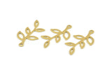 Brass Leaf Charm, 25 Raw Brass Leaf Charms With 1 Loop, Findings (26x14x0.50mm) A1391