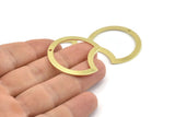 Brass Moon Charm, 10 Raw Brass Moon Charms With 1 Hole (35x28x0.80mm) M119