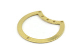 Brass Moon Charm, 10 Raw Brass Moon Charms With 6 Holes, Connectors (35x28x0.80mm) M120