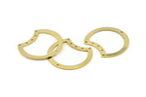 Brass Moon Charm, 10 Raw Brass Moon Charms With 6 Holes, Connectors (35x28x0.80mm) M120