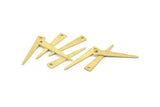 Brass Triangle Charm, 50 Textured Raw Brass Tiny Triangle Charms With 1 Hole, Findings (26x4.5x0.80mm) M137