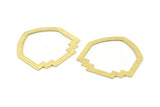 Brass Mushroom Blank, 6 Textured Raw Brass Mushroom Shaped Connectors, Findings (40x40x0.80mm) M133