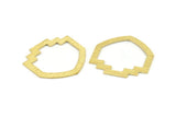 Brass Mushroom Blank, 8 Textured Raw Brass Mushroom Shaped Connectors, Findings (33x33x0.80mm) M135