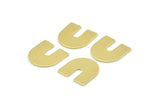 Brass U Shaped Blank, 24 Raw Brass U Shaped Stamping Blanks, Findings (15x0.80mm) M161
