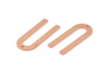 Copper U Shaped Charm, 12 Raw Copper U Shaped Charms With 1 Hole, Blanks (30x13x0.80mm) M170