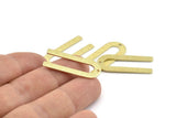 Brass U Shaped Charm, 12 Textured Raw Brass U Shaped Charms With 1 Hole, Blanks (30x13x0.80mm) M168