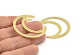 Brass Moon Blank, 8 Raw Brass Crescent Moon Blanks (42x16x0.80mm) M175