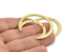 Brass Moon Charm, 6 Textured Raw Brass Crescent Moon Charms With 4 Holes, Pendants (42x16x0.80mm) M177
