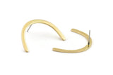 Brass Boomerang Earring, 8 Raw Brass Boomerang Stud Earrings (30x3x1mm) D1357 A1398