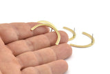 Brass Boomerang Earring, 8 Raw Brass Boomerang Stud Earrings (30x3x1mm) D1357 A1398
